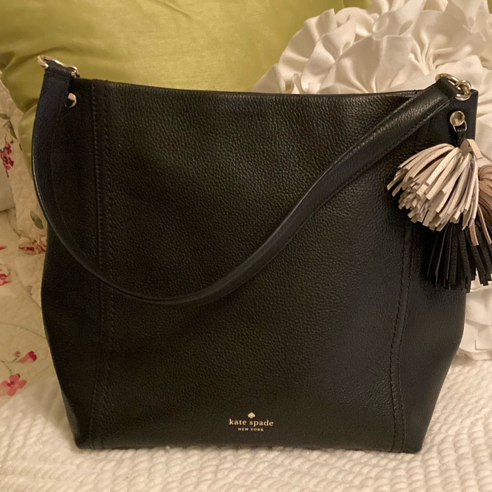 Kate Spade Black Shoulder Bag with Tassels